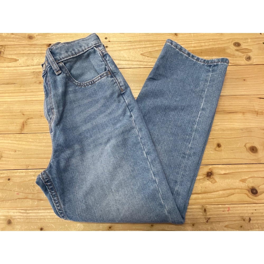 Old Navy Girls Size 14 High-Rise Slouchy Straight Jeans Built-In Tough Blue Wash
